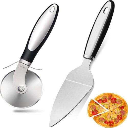 Stainless Steel Pizza Cutter Suit Round Pizza Divider Knife Pastry Pasta Dough Kitchen Tool Baking Cutting Tool Kitchen Supplies