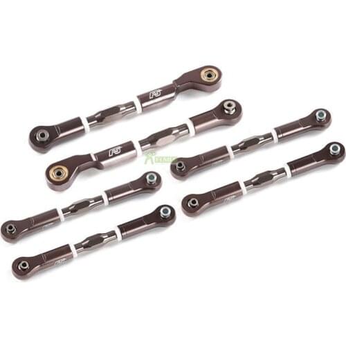 Alloy CNC Steering Linkage Pull Rod Front & Rear Upper Suspension Tie Rod Pull Rod Set Fit for 1/5 Rovan F5 MCD RR5 Rc Car Parts