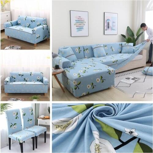 Floral Printed Sofa Cover Sectional Slipcovers Elastic Sofa Cover For Living Room Modern Armchair Couch Cover Sofa Chaise Cover