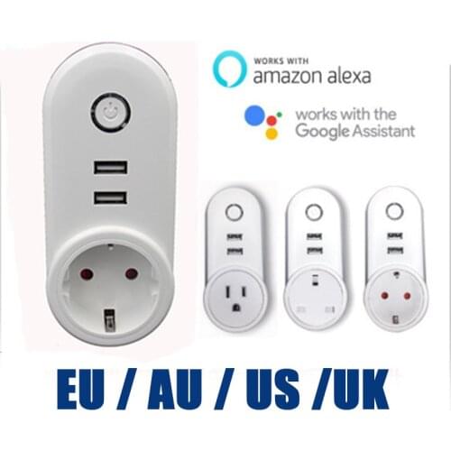 C178A WIFI Smart Timing Plug With Dual USB 5V 1.5A output Ports Socket Wireless Outlet support Voice Control Alexa Google home