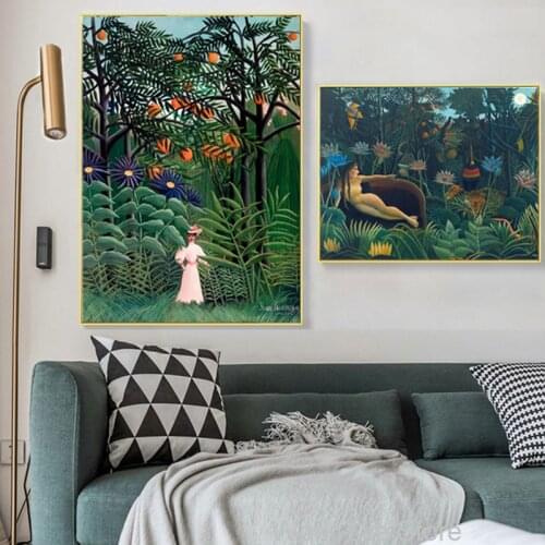 The Dream 1910 by Henri Rousseau Artwork Canvas Print French impressionist Painter Abstract Painting Gallery Wall Pictures Decor