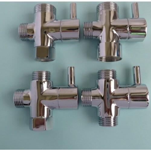 Three-way Water Diverter T-shaped Adapter Shower Diverters Connector Toilet Bidet Water Separator Faucet Splitter Valve