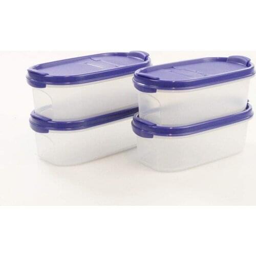 Tupperware Oval Series 500 ml Blue bulk (4X500 ml.) Dry Storage Box Modular, Dry Food Storage Container