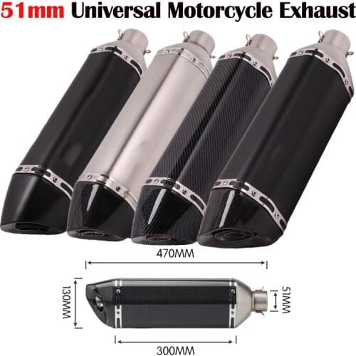 Universal 470mm Motorcycle Exhaust Escape Modified Muffler Pipe DB Killer Silencer For XMAX TMAX 530 Z900 Z1000 Ninja650 G310 R6