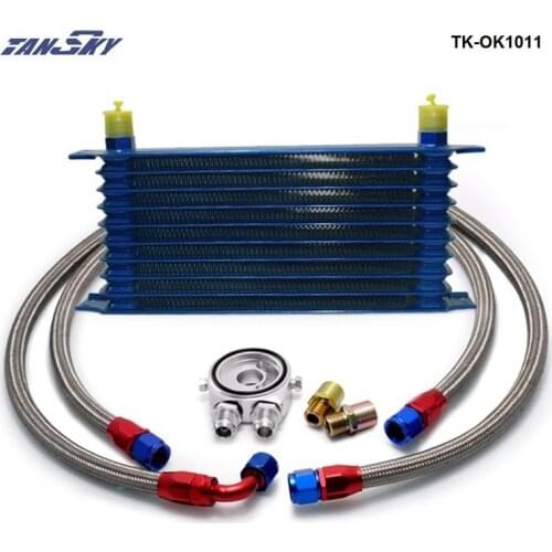Universal 10 Rows Oil Cooler Kit M20XP1.5 3/4X16 UNF Oil Filter Fitting Adapter TK-OK1011