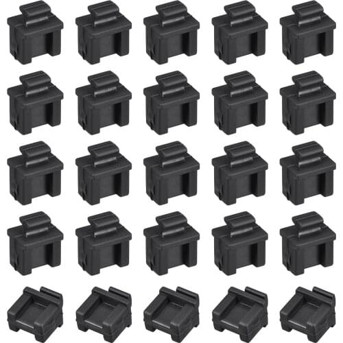 Uxcell 20pcs Silicone SFP Anti-Dust Stopper Cap Cover Black Fit for SFP Port