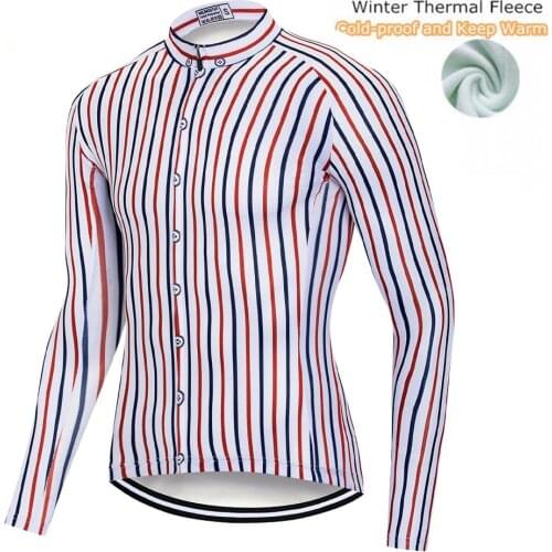 Cycling Jersey Long Sleeve Winter Thermal Fleece Pro Team Bicycle Clothing Windproof MTB Bike Jersey Top Maillot Ciclismo