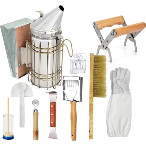 10 Pcs Beekeeping Tool Set Beekeeping Starter Kit Supplies Beekeeping Honey Tool Kit Beekeeping Starter Kit Set
