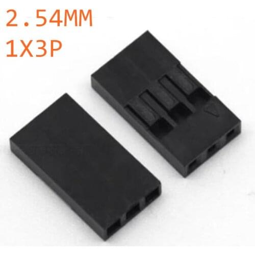 100pcs Dupont Head 2.54mm 3P 1X3P Dupont Plastic Shell Pin Head Connector Jumper Wire Cable Housing Plug Female