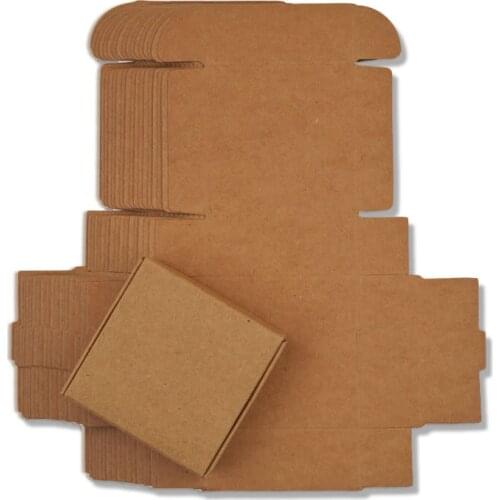 100pcs Wholesale Small cardboard gift paper box retail packaging craft paper box kraft paper gift soap candy carton box