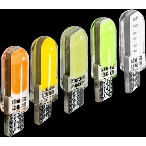 100pcs T10 W5W Silicone Case 12 Chips COB LED Car Wedge Interior Light WY5W 194 501 Auto Parking Bulbs Turn Side Lamps 12V 100X
