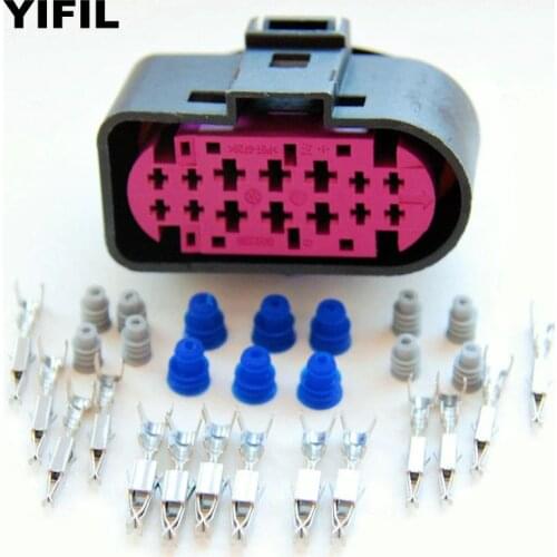 2/4/10set/lot 14 Pin/Way Car Xenon Headlight Lamp Plug Connector Socket Housing 1J0973737 1J0 973 737 For Audi VW Golf MK6 Skoda