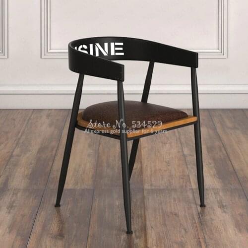 21%American Dining Chair Retro Creative Industrial Wind Loft Back Diffuse Coffee /Theme Restaurant Tea Shop Leisure Ring Chair