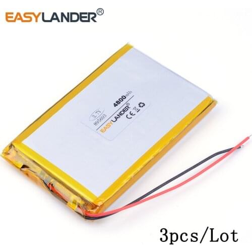 3pcs /Lot 4800mAh 895693 3.7V lithium Li ion polymer rechargeable battery can be customized wholesale MID pad laptop cell phone