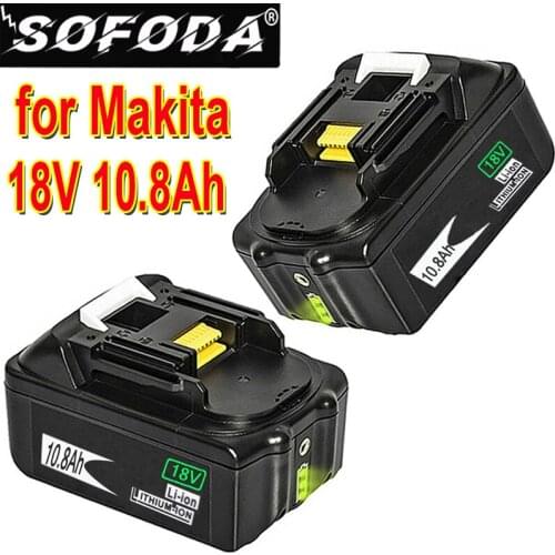 3pcs Smart Protection BL1860B 10800mAh Battery for Makita 18V 10.8Ah BL1860 BL1850 Bl1830 Rechargeable Tools Battery LED Light