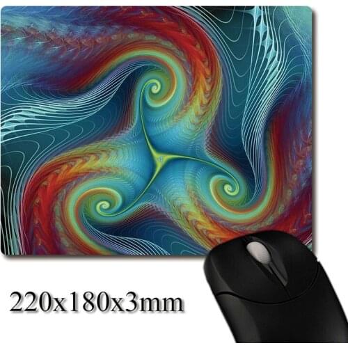 Abstract vortex line pattern printed Heavy weaving anti-slip rubber pad office mouse pad Coaster Party favor gifts 220x180x3mm