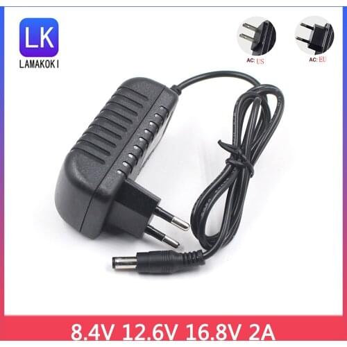 DC 8.4V 12.6V 16.8V 2A 2000ma adapter power AC 100-240V to supply lithium battery charger Transformer for 18650 lithium battery