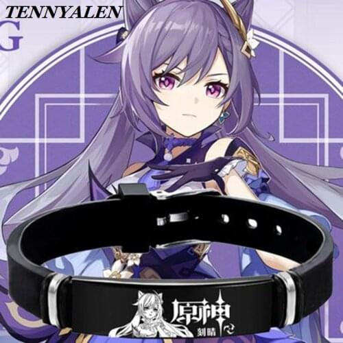 Cosplay bracelet from Genshin Impact New Game Project Cosplay props Klee Venti Keqing silicone bracelet Christmas anime jewelry