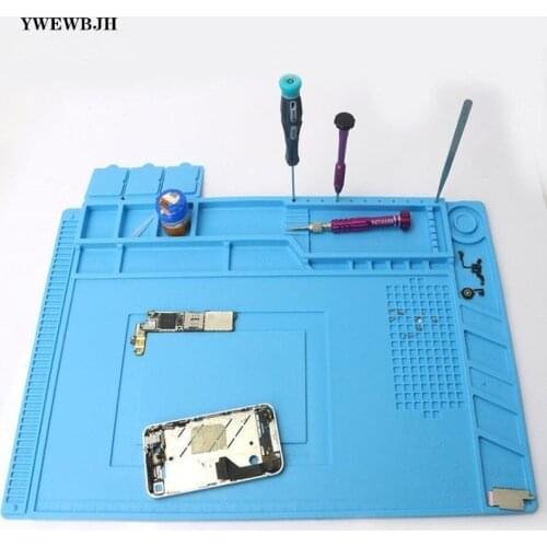 Anti-Heat Silicone Pad Soldering Cell Phone Repair Platform Desk Mat for BGA Heat Insulation Silicone Pad with Screw Location