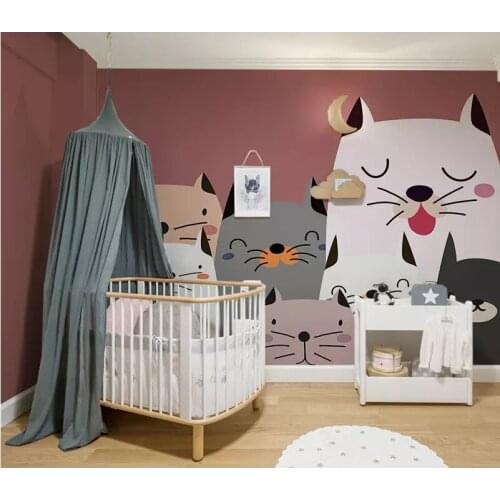 Bacal Custom modern fashion stereo wallpaper Black Cat children background wall papers home decor 3D wallpaper mural