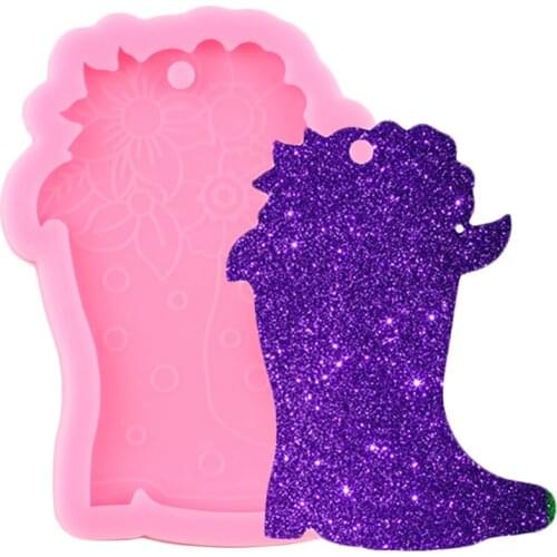 Shiny Boots Keychain Mould Shoes Silicone Epoxy Resin Mold Necklace Jewellery Making Pendant Polymer Clay Moulds