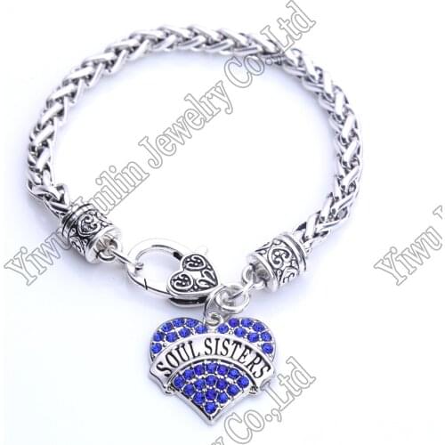 Soul Sisters Heart Wheat link Bracelet