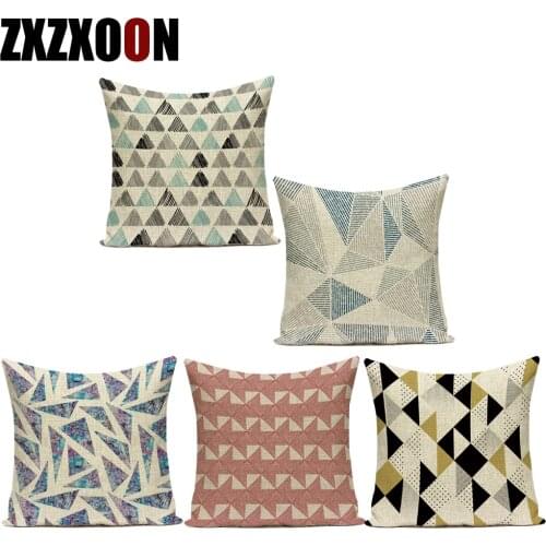 Decorative Throw Pillows Case Abstract Polyester Geometric Cojines Decorativos Para Sofa Cushion Cover for Sofa Home