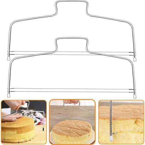 1PC Double Line Cake Cut Slicer Adjustable Stainless Steel Device Cake Decorating Mold DIY Bakeware Kitchen Cooking Tool