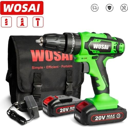 WOSAI QY Series 20V Electric Screwdriver Cordless Drill Impact Drill Power Driver Impact Hand Tools Lithium-Ion Battery 10mm