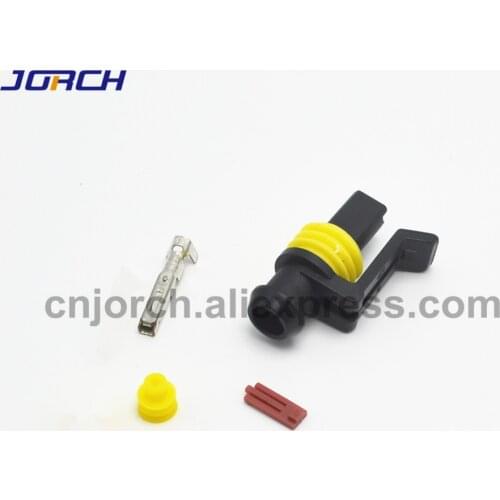 10 sets Kit 1 pin way amp waterproof electrical plug auto wire connector 282079-1