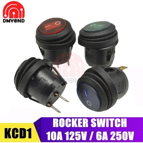Rocker Switch ON-OFF 2 Position 3 Pin 2 Pin Electrical equipment With Light Power Switch 6A 250VAC/ 10A 125VAC Waterproof