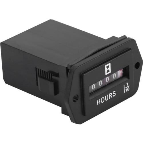 Mechanical Hour Meter Timer Gauge Diesel Gasoline Engine Generator HM002 HS For 6-80V DC Power Boats Trucks Tractors Cars