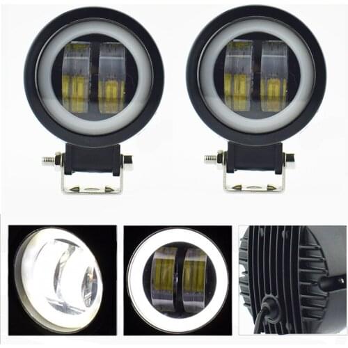 Motorbike headlights LED spotlights motorbike fog spot lamp Angel Eyes Light Bar Car Work lamp Waterproof headlamp accessories