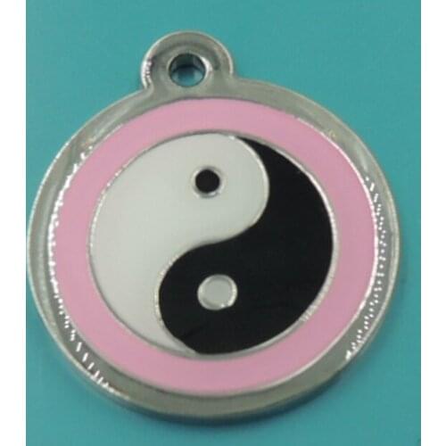 Low price round painted dog tag can be customized to engrave logo dog tag