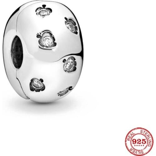 New Original Silver Color Leaf clip Bead Window Charm Fit European Pandora Charms Bracelet Bangles Diy Jewelry P059