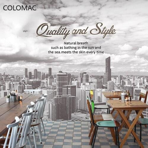 Colomac Custom Nordic 3d City Architecture Paris Eiffel Tower Wallpaper Black and White Decoration Mural Stickers Drop Shopping