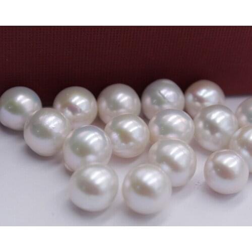 WHOLESALE 9-10mm Big Size Natural Real Round Shape Pearls, Loose Freshwater Irregular Baroque Pearls, 10PCS/LOT