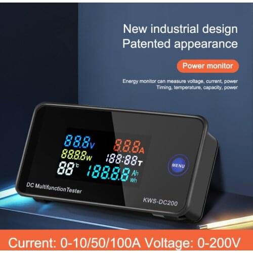 Q81C Ammeter Voltmeter Digital DC 0-200V Volt Amp Watt Meter Current Voltage Power