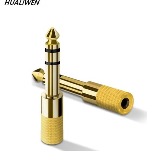 4Pcs Jack 6.5 6.35mm Male Plug to 3.5mm Female Connector Headphone Amplifier Audio Adapter Microphone AUX 6.3 3.5 mm Converter
