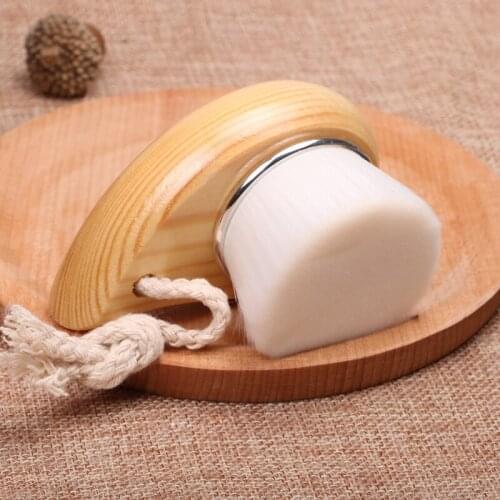 Face Clean Brush Wash Deep Cleansing Soft Fiber Mild Cleansing Brush Massager Facial Care Skin Pore Clean Brush Wooden Handle