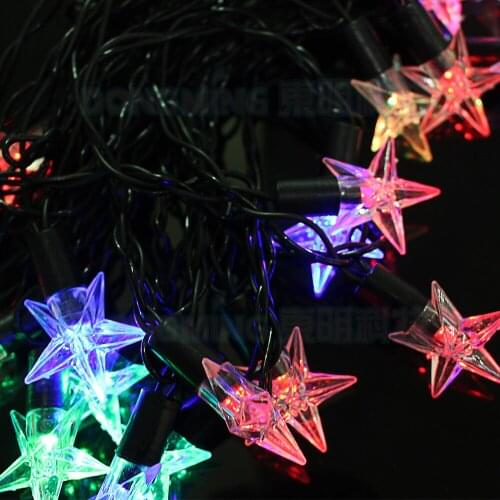 5PCS 5m 28 leds Party fairy Lights Five-pointed Star LED Christmas string lights for Outdoor Indoor Holiday Xmas Party use 220V