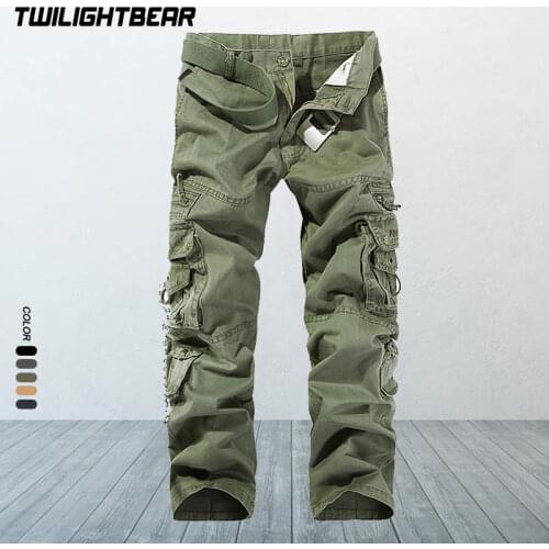 Brand Mens Cargo Pants Male Multi-pocket High Quality 100% Cotton Casual Tooling Pants Men Overall Pant AY015