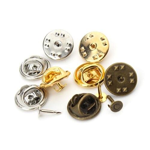 XINYAO 50sets/lot Copper Gold/Silver Color Brooch Base Holder Brooch Pins Badge Holder For Diy jewelry Making Finding F11