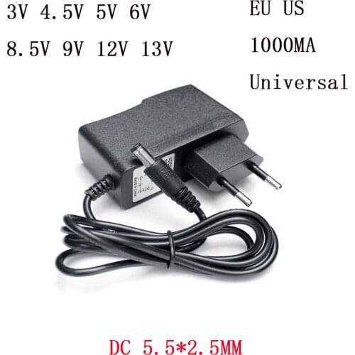 AC 110-240V DC 3V 4.5V 5V 6V 8.5V 9V 12V 1A Power Supply 3 4.5 5 6 8.5 9 12 V Volt Adapter Charger for LED light strip CCTV