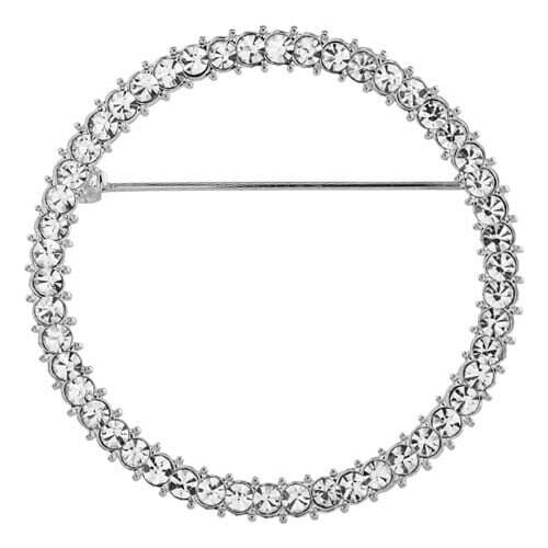 Fashion Hollow Circle Rhinestone Brooch Shawl Clip Scarves Broche Circle Crystal Brooches For Women Wholesale