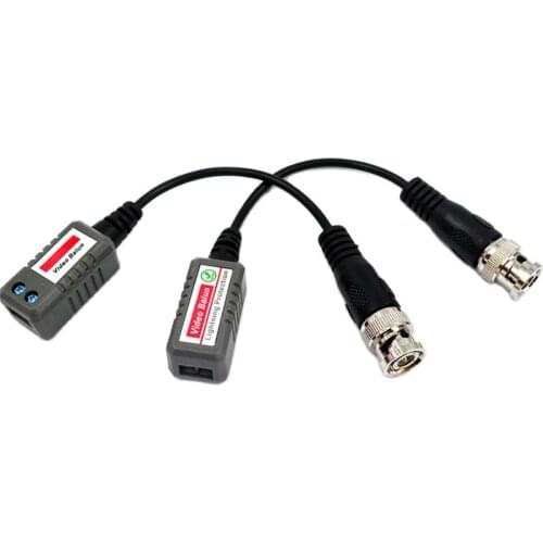 1 Pair 1 CH UTP Passive Video Balun BNC-M CCTV Video Transceiver cctv balun BNC connector with short cable