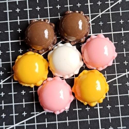 1pcs/lot resin scoop of ice cream 17mm Cabochons Hair Bow Center Card Frame Making Craft DIY