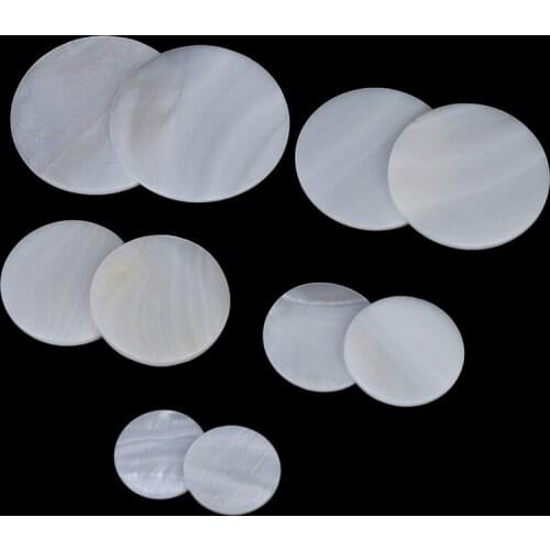 2PC Natural Mop Seashell Charm Bead Pendant Round Mother of Pearl Polished Shell for DIY Jewelry Finding Accessories Handmade