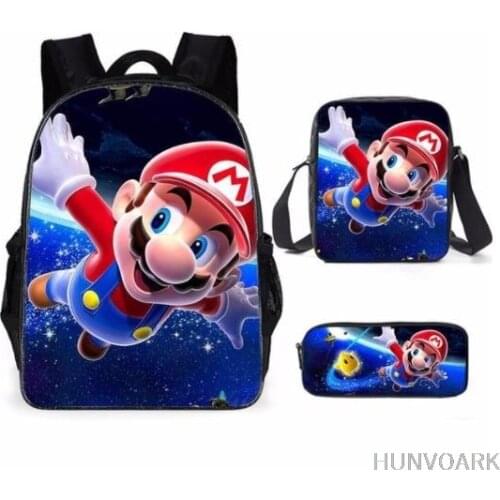 3pcs School Backpack Sets Kids Book Bags Cartoon 3D Prints Primary Daypack Teenager Boys Girls Fashion Mochila