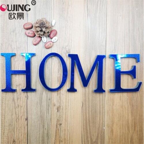 26 Blue English Letters 3D Acrylic Mirror Surface Wall Sticker Self-adhesive Alphabet Poster Room Decoration Bedroom Art Mural